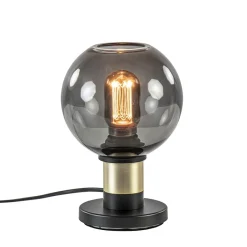 Tafellamp Lazise 15cm zwart/smoke/goud>Straluma Clearance