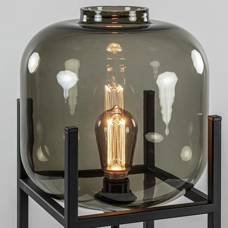 Tafellamp Lett frame zwart/smoke glas>Straluma Discount