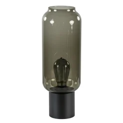 Tafellamp Lett zwart + smoke glas 13cm>Straluma Best