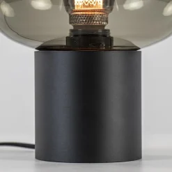 Tafellamp Lett zwart + smoke glas 20cm><noscript><img width=