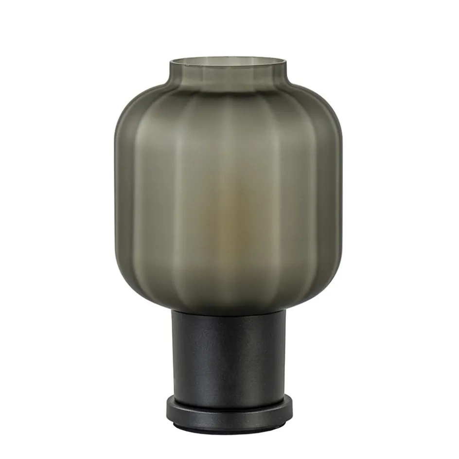 Tafellamp Lett zwart met mat smoke glas>Straluma Discount
