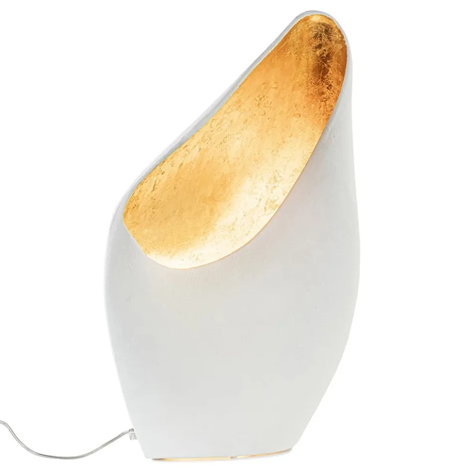 Tafellamp mat wit met goldleaf groot>Straluma Discount