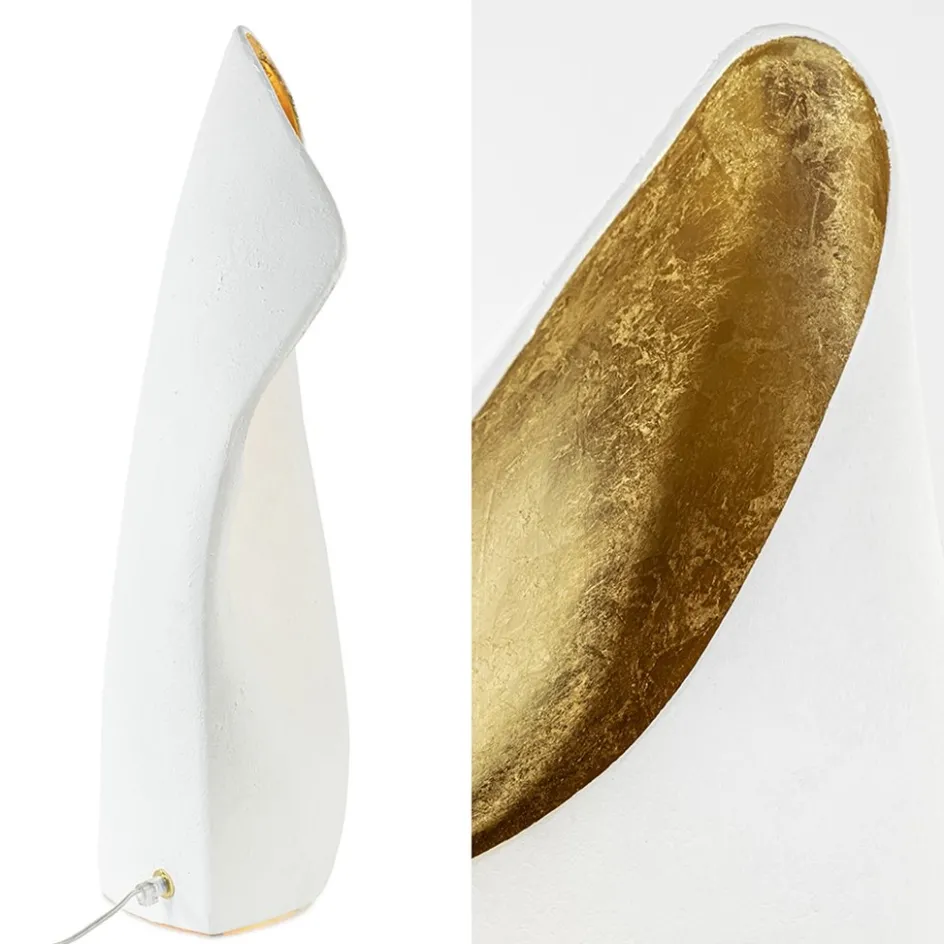 Tafellamp mat wit met goldleaf groot>Straluma Discount