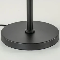 Tafellamp mat zwart met 20 cm smoke glazen bol><noscript><img width=