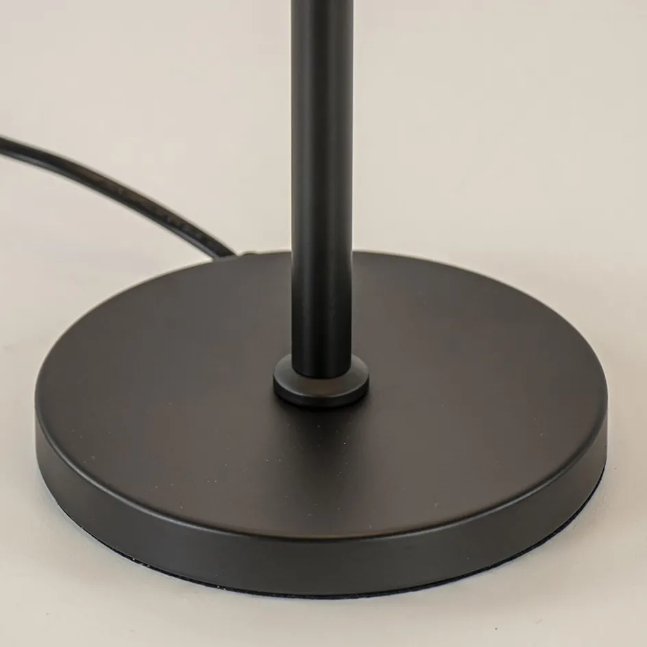 Tafellamp mat zwart met wit glas hoog>Straluma Discount