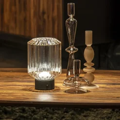 Tafellamp op batterij amber/zwart dimbaar><noscript><img width=