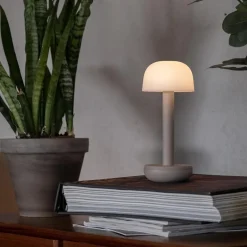 Tafellamp op batterij beige met frosted kap><noscript><img width=