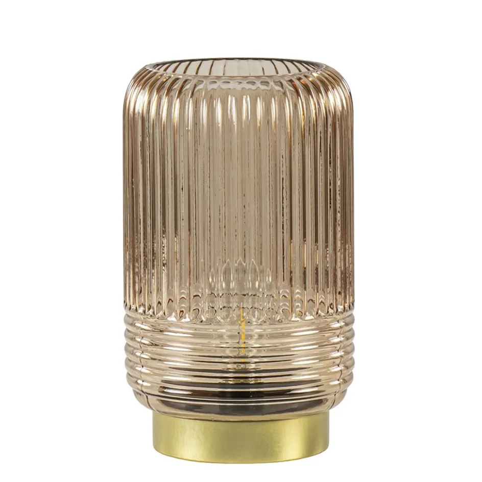 Tafellamp op batterij Lipa amber glas>Straluma Hot