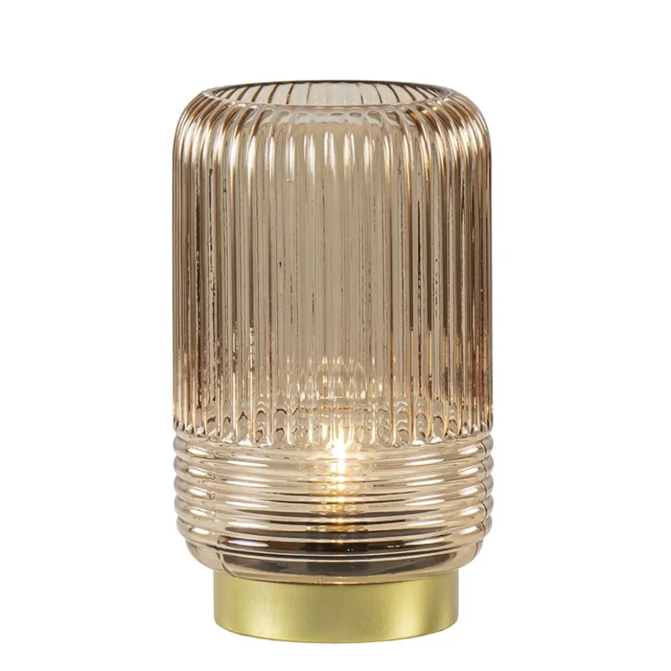 Tafellamp op batterij Lipa amber glas>Straluma Hot