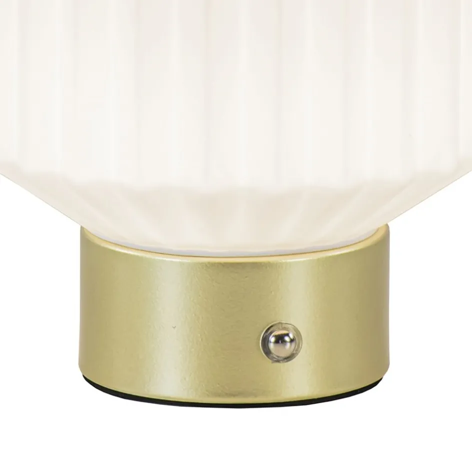 Tafellamp op batterij wit/goud 3-standen dimbaar>Straluma