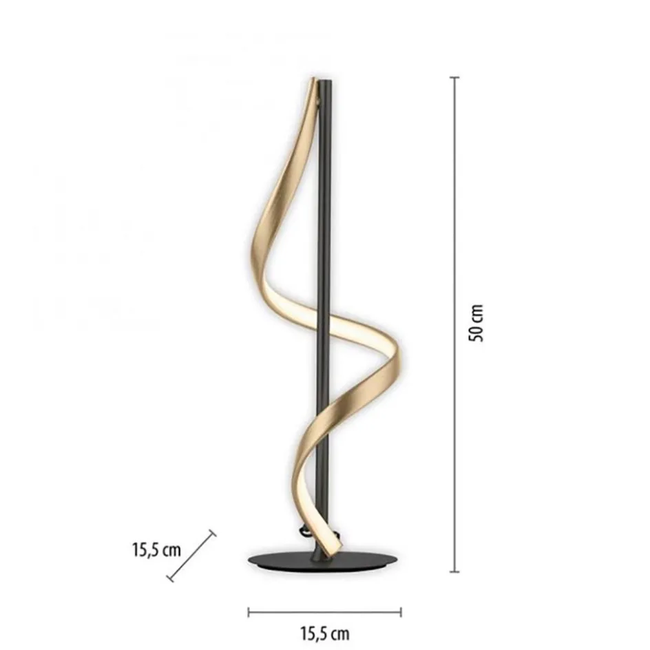 Tafellamp Q-Swing zwart/matgoud remote cct>Straluma Hot