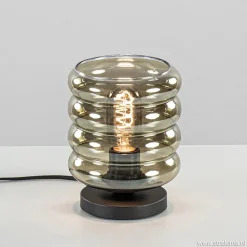 Tafellamp Quinto cilinder rib smoke/zw>Straluma Discount