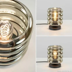 Tafellamp Quinto cilinder rib smoke/zw><noscript><img width=