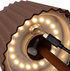 Tafellamp roest bruin oplaadbaar inclusief LED IP54><noscript><img width=