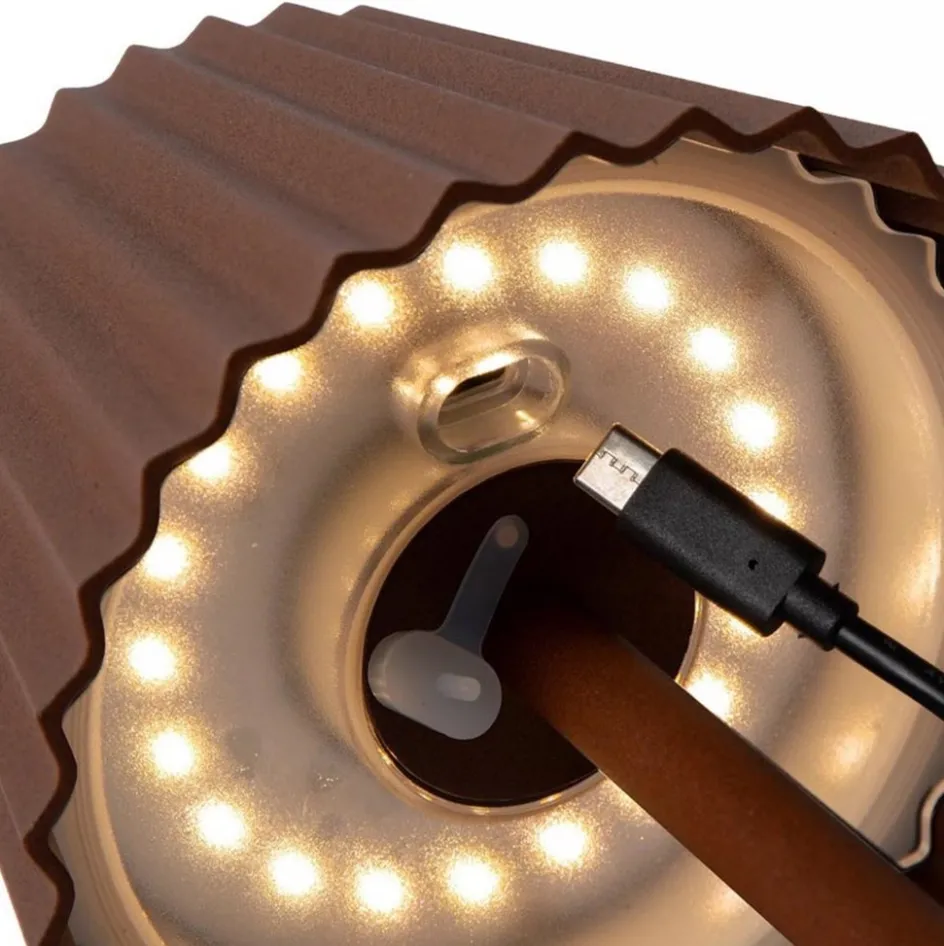 Tafellamp roest bruin oplaadbaar inclusief LED IP54>Straluma