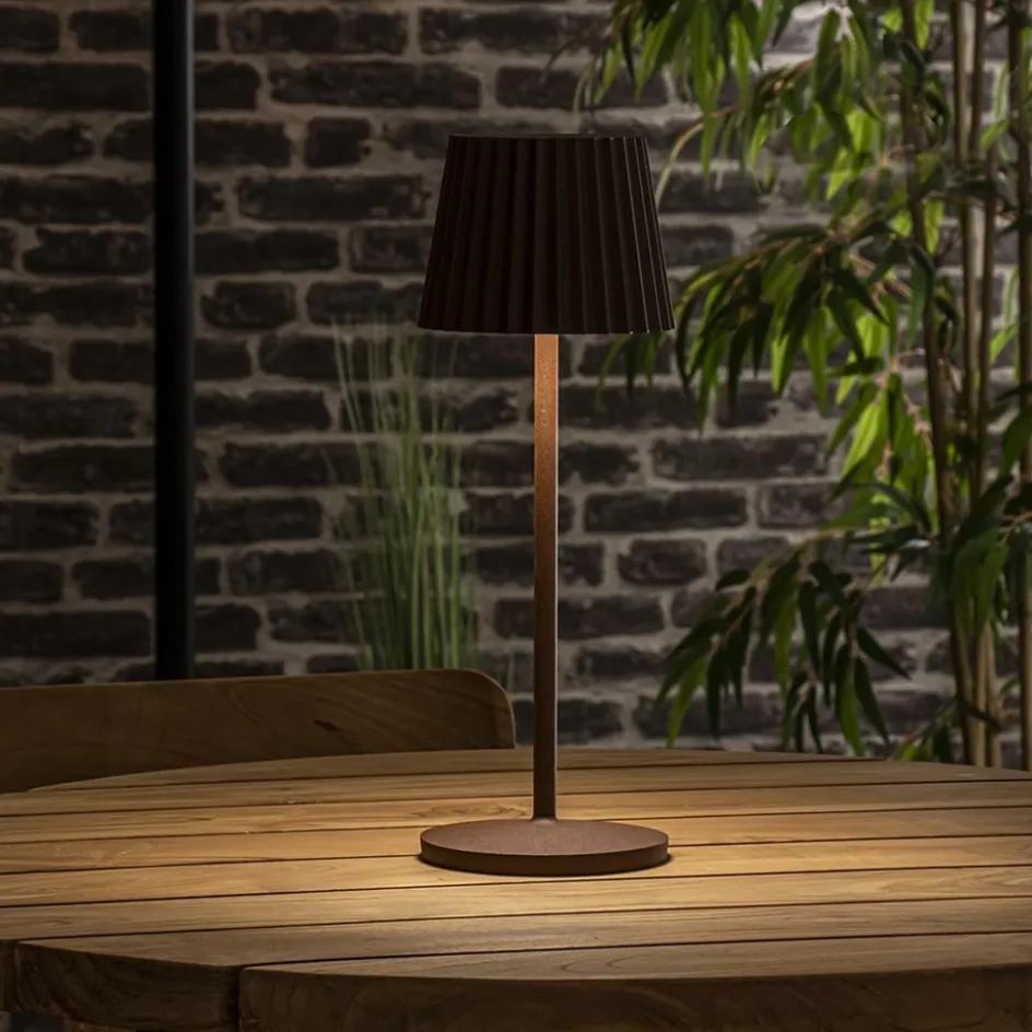 Tafellamp roest bruin oplaadbaar inclusief LED IP54>Straluma