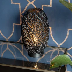 Tafellamp Sinula zwart gevlochten staal><noscript><img width=