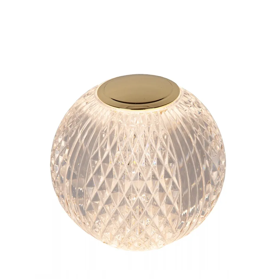 Tafellamp transparant/goud oplaadbaar en dimbaar>Straluma