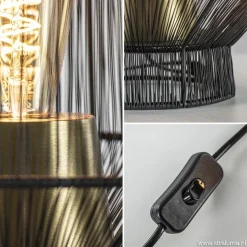 Tafellamp Vitora mat zwart met bronzen fitting><noscript><img width=