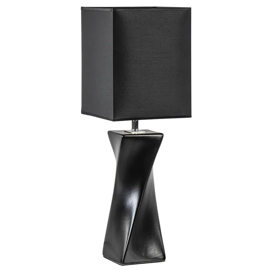 Tafellamp zwart keramiek inclusief kap zwart/goud>Straluma Sale