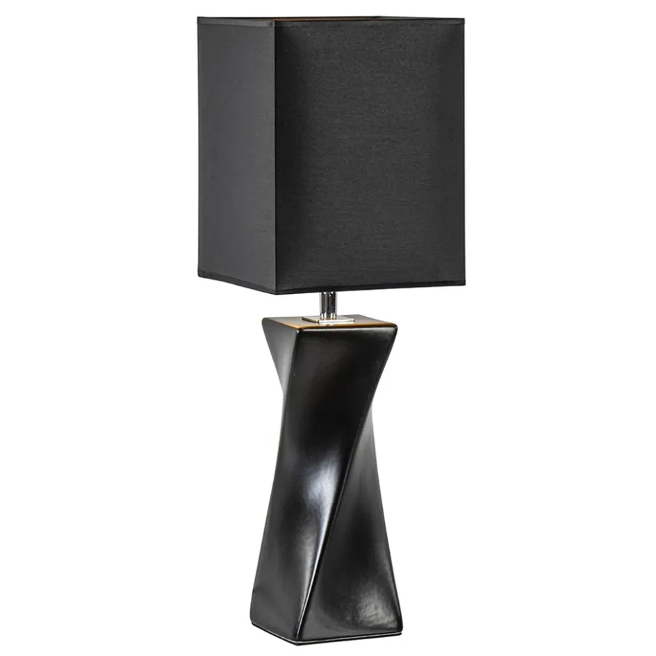 Tafellamp zwart keramiek inclusief kap zwart/goud>Straluma Sale