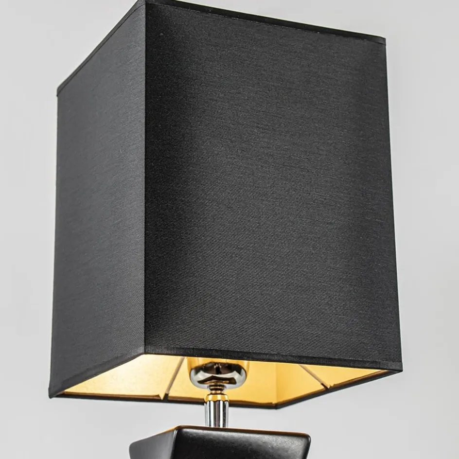 Tafellamp zwart keramiek inclusief kap zwart/goud>Straluma Sale