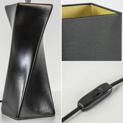 Tafellamp zwart keramiek inclusief kap zwart/goud><noscript><img width=