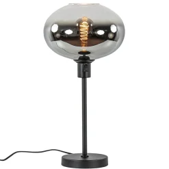 Tafellamp zwart met glazen kap smoke/helder gradient>Straluma Outlet