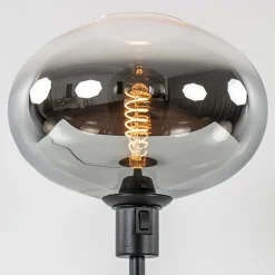 Tafellamp zwart met glazen kap smoke/helder gradient><noscript><img width=