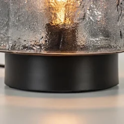Tafellamp zwart met robuuste glazen kap><noscript><img width=