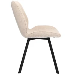 Trendy eetkamerstoel stof naturel met zwarte poot><noscript><img width=