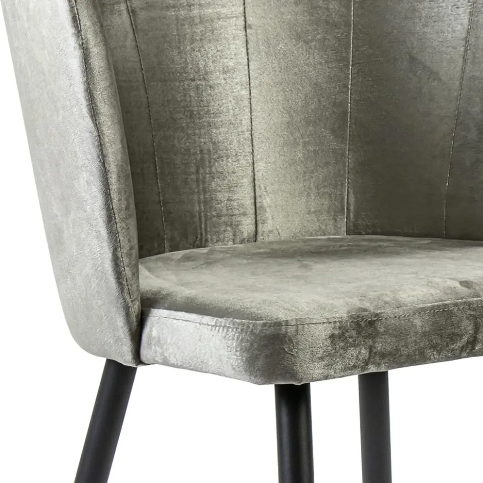 Trendy eetkamerstoel velours met zwarte poot>Straluma Online