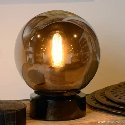 Trendy glazen tafellamp smokey><noscript><img width=