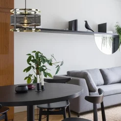 Trendy hanglamp mat zwart met hoogglans goud><noscript><img width=