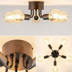 Trendy plafondlamp mat zwart exclusief lichtbron></noscript>Straluma Hot