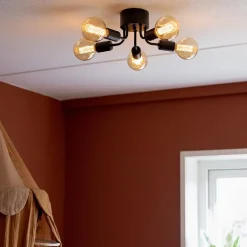 Trendy plafondlamp mat zwart exclusief lichtbron></noscript>Straluma Hot