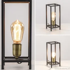 Trendy tafellamp Marlay zwart met brons><noscript><img width=