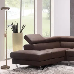 Uplighter brons LED Luna leesarm, dimmer></noscript>Straluma New