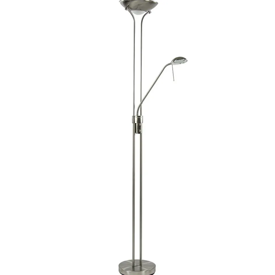 Uplighter met leesarm New Luna nikkel>Straluma