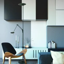 Uplighter zwart met leeslamp - 2 x pushdimmer></noscript>Straluma Clearance