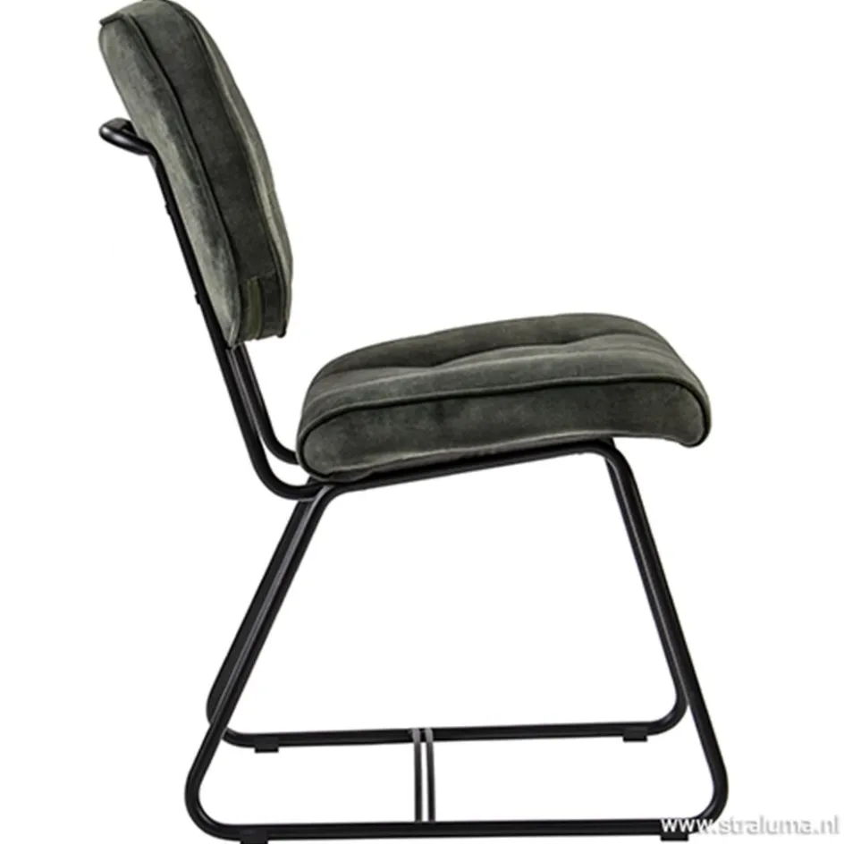 Velourse eetkamerstoel met zwarte poten>Straluma Clearance