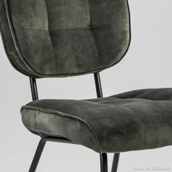 Velourse eetkamerstoel met zwarte poten><noscript><img width=