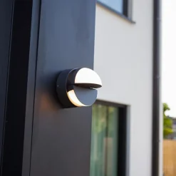 Verstelbare buitenlamp rond donker grijs inclusief LED></noscript>Straluma Sale