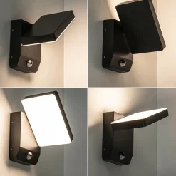 Verstelbare LED buitenlamp zwart IP54 met sensor></noscript>Straluma Sale