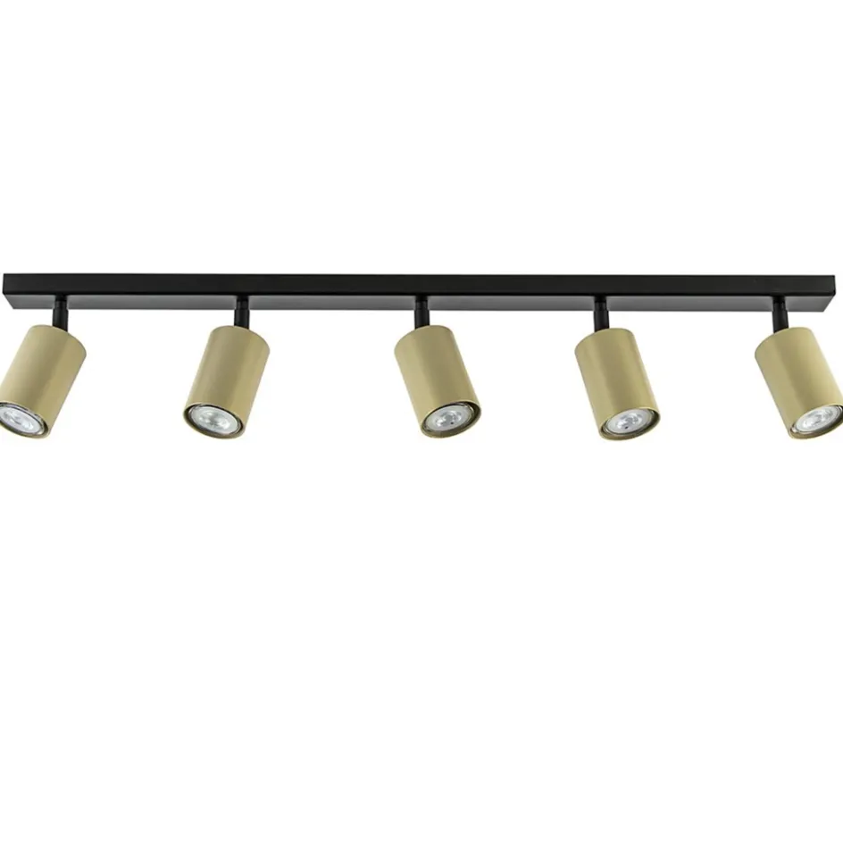 Verstelbare 5-lichts GU10 opbouwspot goud met zwart>Straluma New