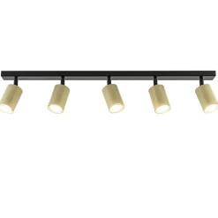 Verstelbare 5-lichts GU10 opbouwspot goud met zwart>Straluma New