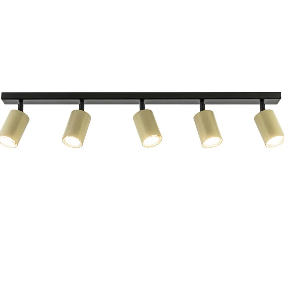 Verstelbare 5-lichts GU10 opbouwspot goud met zwart>Straluma New