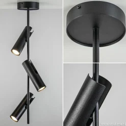 Verstelbare 3-lichts plafondspot zwart metaal></noscript>Straluma Best