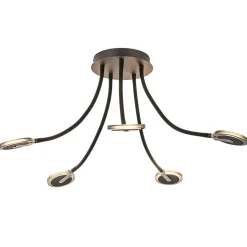 Verstelbare 5-lichts plafondlamp LED met smoke glas>Straluma Online