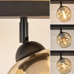 Verstelbare 3-lichts plafondlamp met amber glas><noscript><img width=